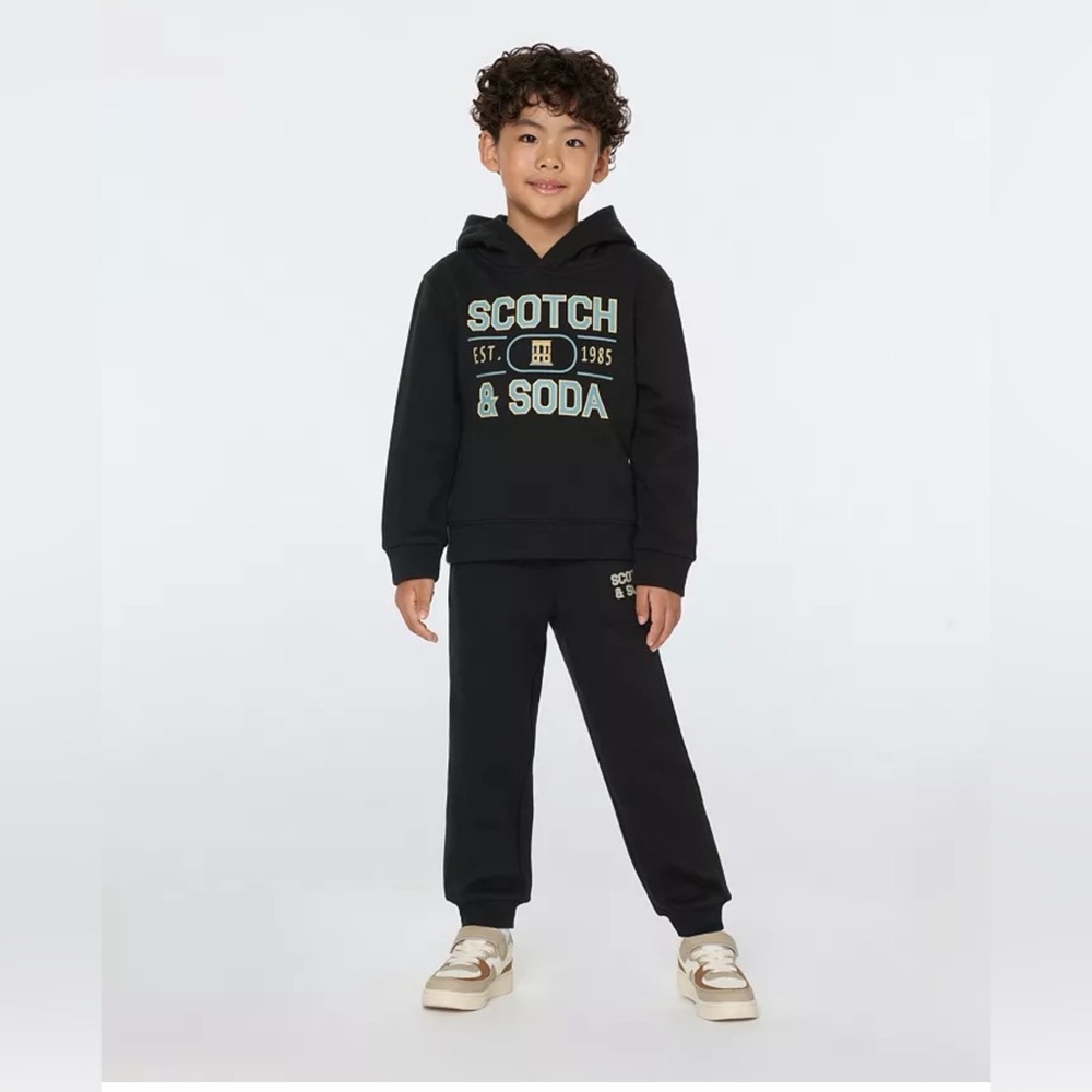 Scotch & Soda logo graphic fleece hoodie and jogger set boys size 5